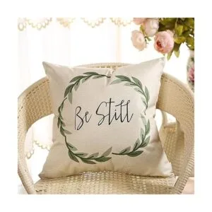 Fahrendom Rustic Be Still Funda de cojín decorativa con