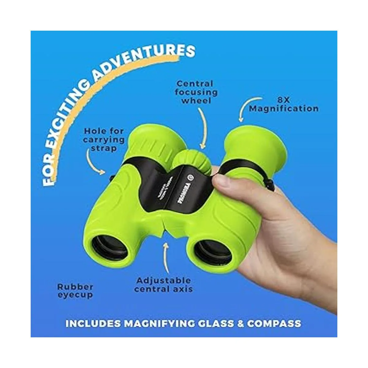 Promora Binoculares para niños juego con lupa y brújula_2