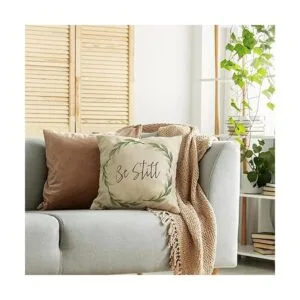 Fahrendom Rustic Be Still Funda de cojín decorativa con