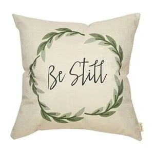 Fahrendom Rustic Be Still Funda de cojín decorativa con