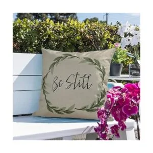 Fahrendom Rustic Be Still Funda de cojín decorativa con