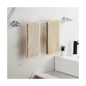 BATHSIR Toallero cromado toallero de cristal para baño
