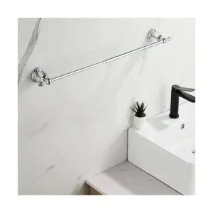 BATHSIR Toallero cromado toallero de cristal para baño