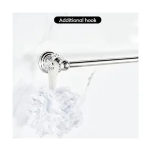 BATHSIR Toallero cromado toallero de cristal para baño