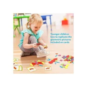 Coogam Juego de 130 bloques de patrón de madera_3