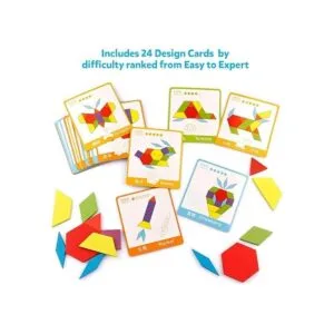 Coogam Juego de 130 bloques de patrón de madera_2