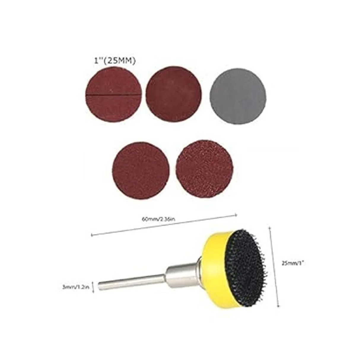 Saiper 100 discos de lija de 0.984 in con vástago de 18