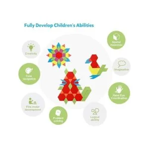 Coogam Juego de 130 bloques de patrón de madera_6