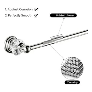 BATHSIR Toallero cromado toallero de cristal para baño