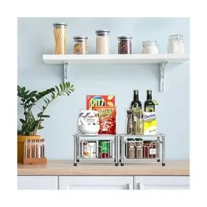 Simple Houseware Cajón apilable cromado