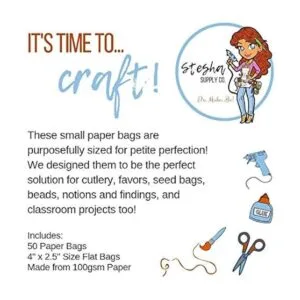 50 mini bolsas de papel Kraft 4 x 2.5 pulgadas DIY_5