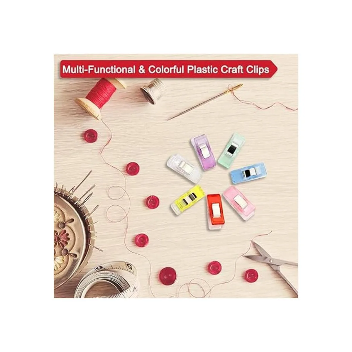 BamLue Juego de 100 clips de costura para manualidades de