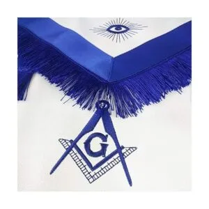Master Mason Delantal masónico azul Lodge de cuero_3