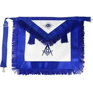 Master Mason Delantal masónico azul Lodge de cuero_1