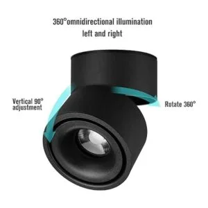 Foco de techo LED Lámpara de pared ajustable de 360 COB