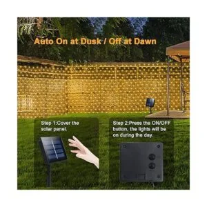 200 luces solares LED de 9.8 x 6.6 pies luces de red de
