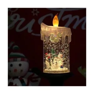 Eldnacele Vela de globo de nieve de Navidad funciona con_5