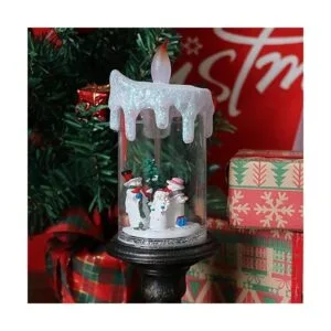 Eldnacele Vela de globo de nieve de Navidad funciona con_4