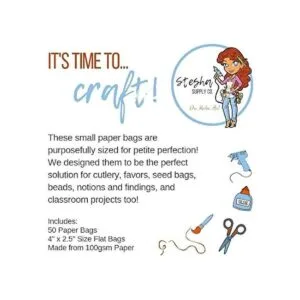 50 mini bolsas de papel blancas 3.9 x 2.6 in DIY_5