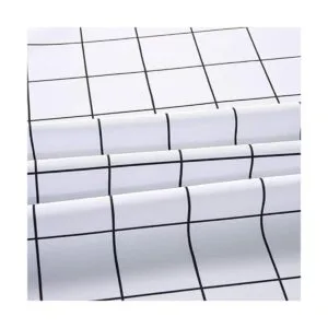 Newubel cortina de ducha de tela blanco y negro