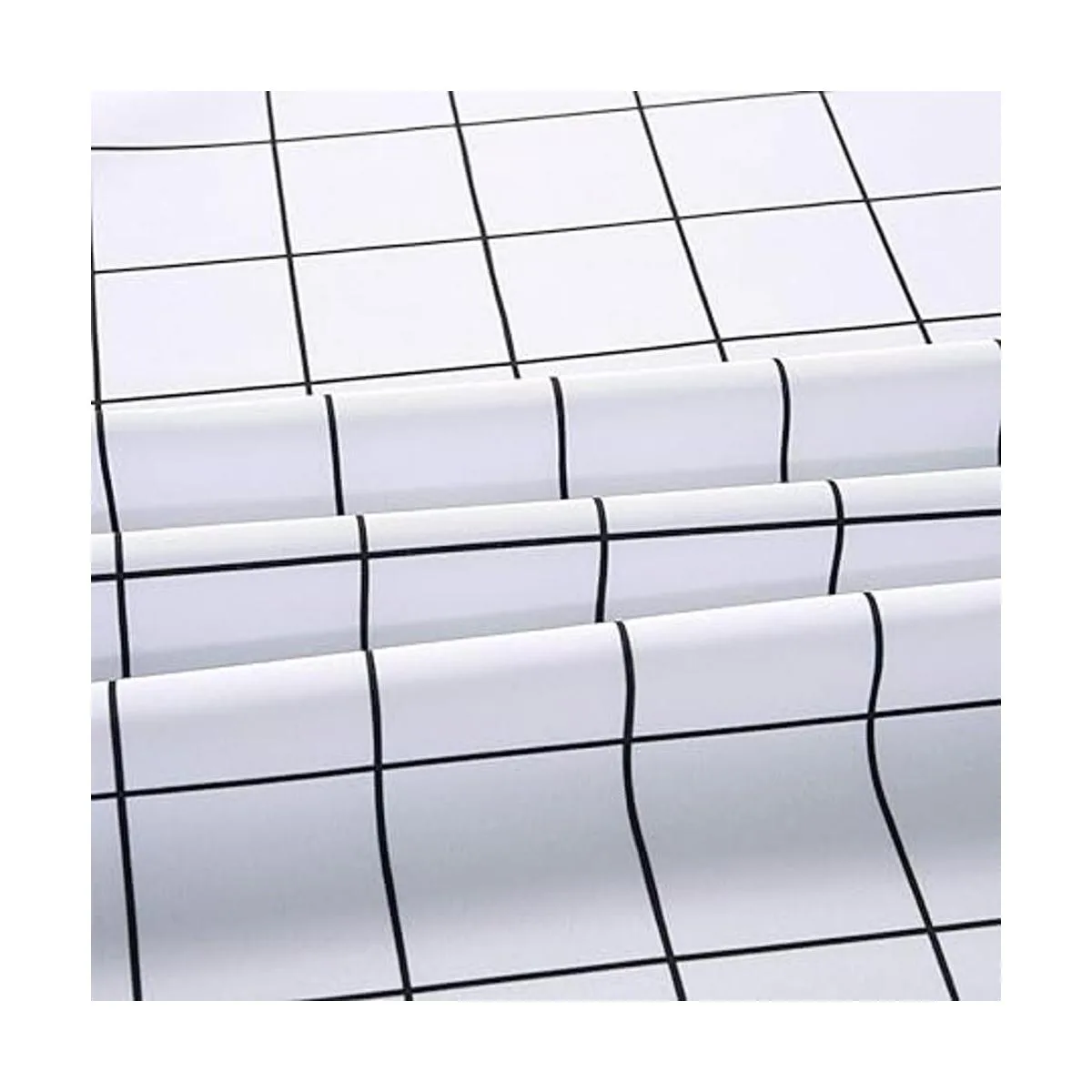 Newubel cortina de ducha de tela blanco y negro