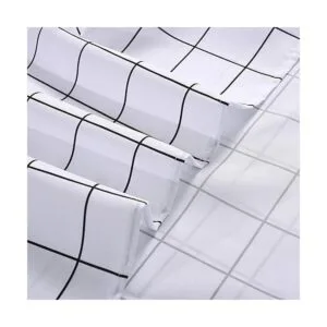 Newubel cortina de ducha de tela blanco y negro