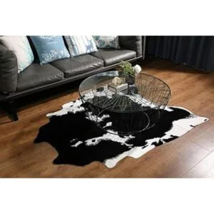 MustMat Western Decor Alfombra de piel de vaca sintética_4