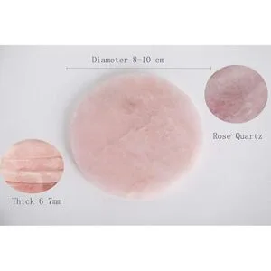 JIC Gem Juego de 4 posavasos de cristal de cuarzo rosa en