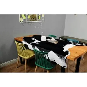 MustMat Western Decor Alfombra de piel de vaca sintética_5