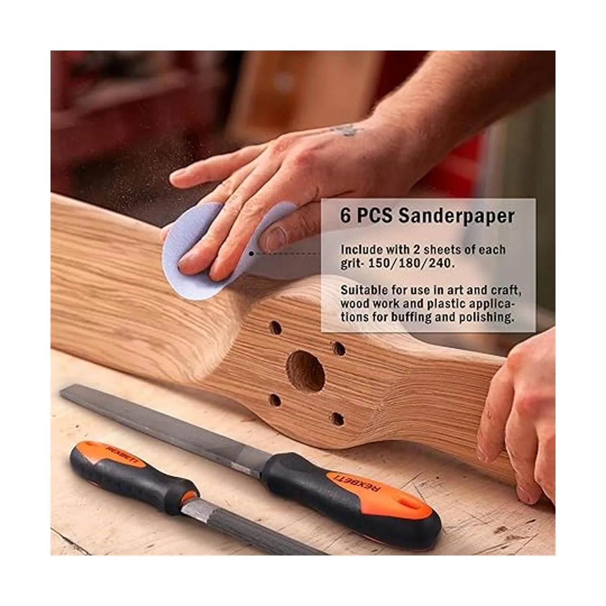 REXBETI Juego de 16 archivos de aleación de acero forjado