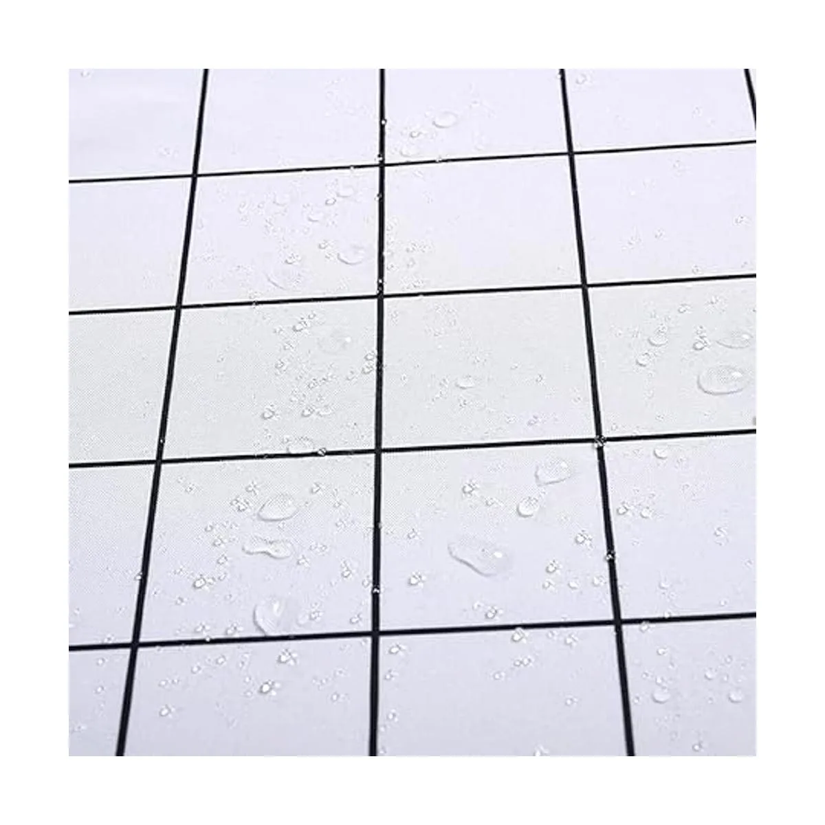 Newubel cortina de ducha de tela blanco y negro