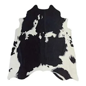 MustMat Western Decor Alfombra de piel de vaca sintética_1