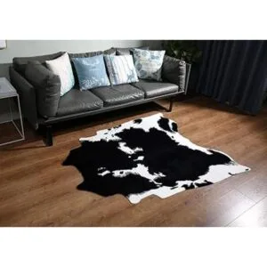 MustMat Western Decor Alfombra de piel de vaca sintética_3