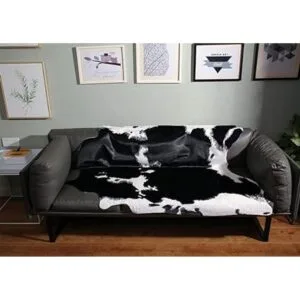 MustMat Western Decor Alfombra de piel de vaca sintética_2
