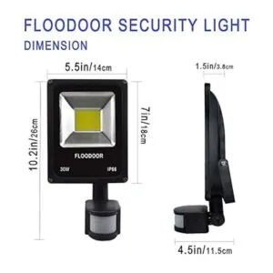 Floodoor Luz LED con sensor de movimiento de 30 W luz de
