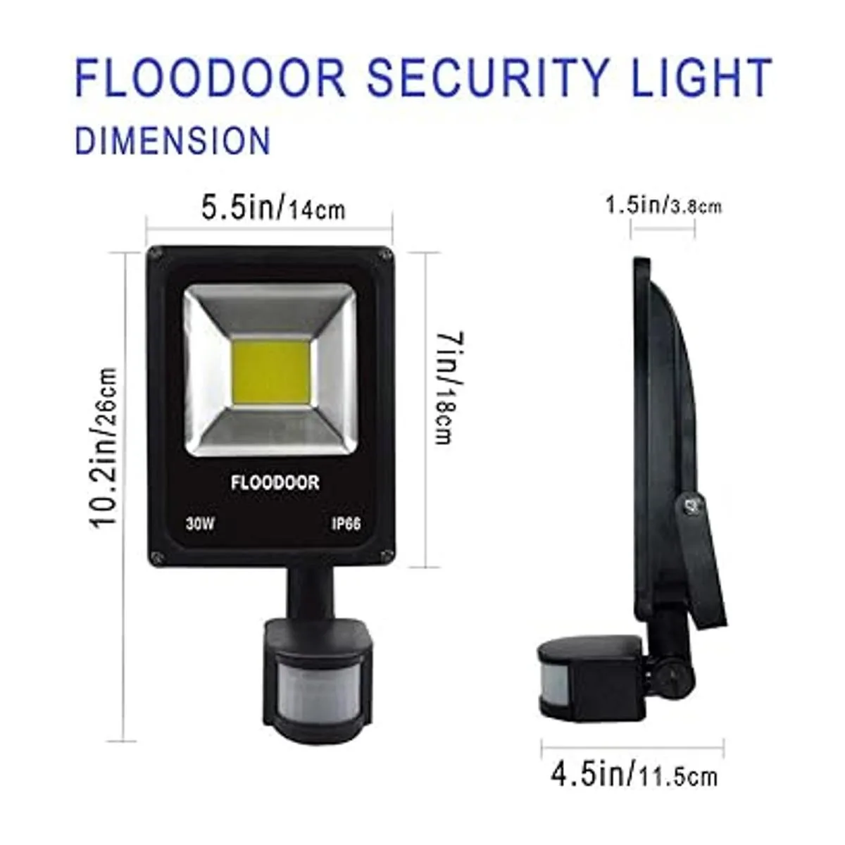 Floodoor Luz LED con sensor de movimiento de 30 W luz de