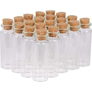 MAXMAU 24 juegos de mini botellas de vidrio pequeñas de_1