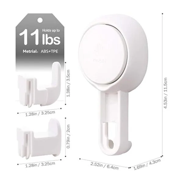 Ganchos de ventosa paquete de 4 ganchos de pared blancos_5