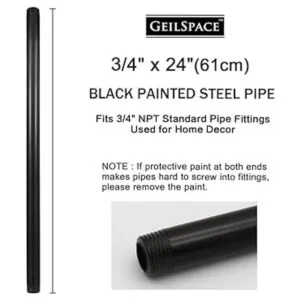 GeilSpace Juego de 6 tubos de metal negro precortados de