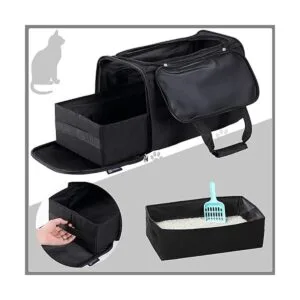 Caja de arena portátil para gatos caja de arena de viaje_2