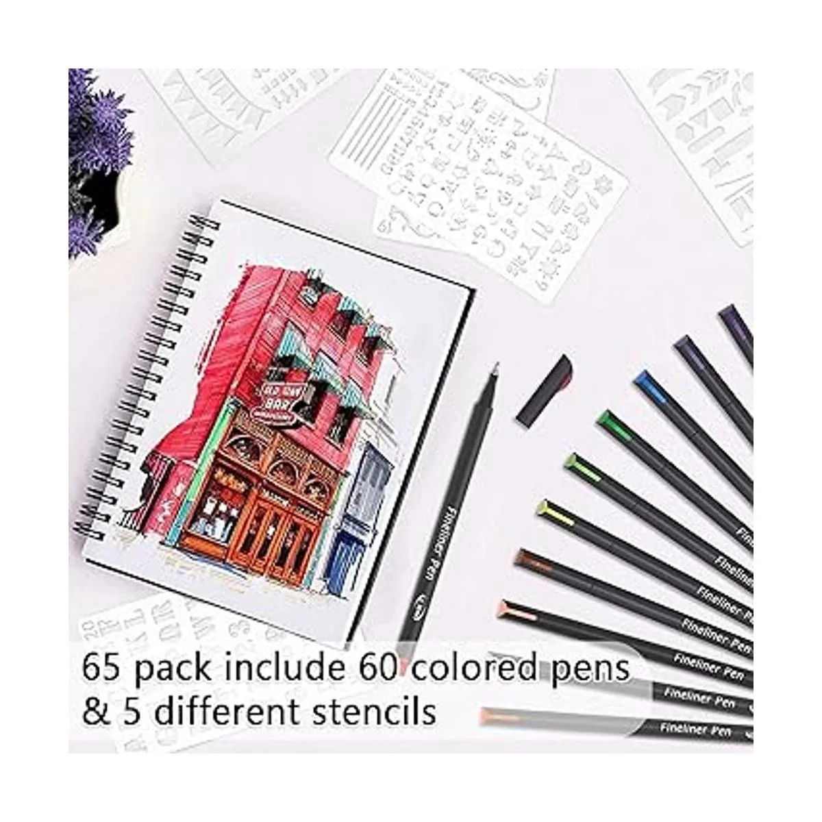 Tebik Paquete de 65 bolígrafos para agenda de diario 60_2