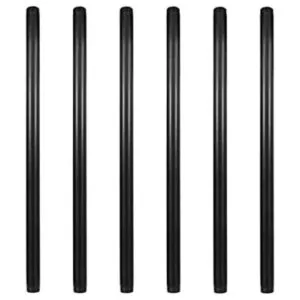 GeilSpace Juego de 6 tubos de metal negro precortados de