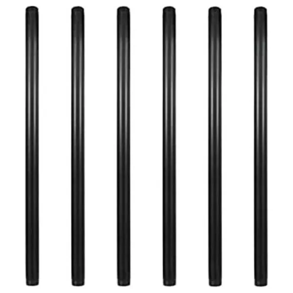GeilSpace Juego de 6 tubos de metal negro precortados de