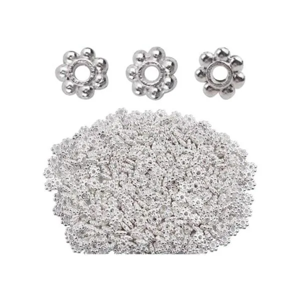 BronaGrand 500pcs Metal Daisy Spacer Beads 0.157 in para_1