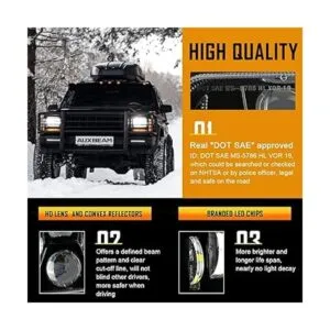 Auxbeam Faros delanteros LED de 5 x 7 7 x 6 pulgadas con_3