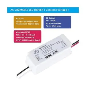 Controlador LED regulable de 12 V 24 W fuente de_2
