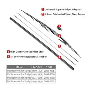 Repuesto para limpiaparabrisas Dodge Ram 1500 2500 3500_3