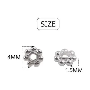 BronaGrand 500pcs Metal Daisy Spacer Beads 0.157 in para_3