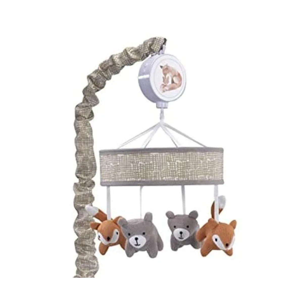 Lambs Ivy pintado en gris bosquebeige zorro y oso bebé_1