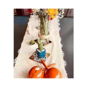 4 corredores de mesa de encaje de 14.0 x 12.0 in para